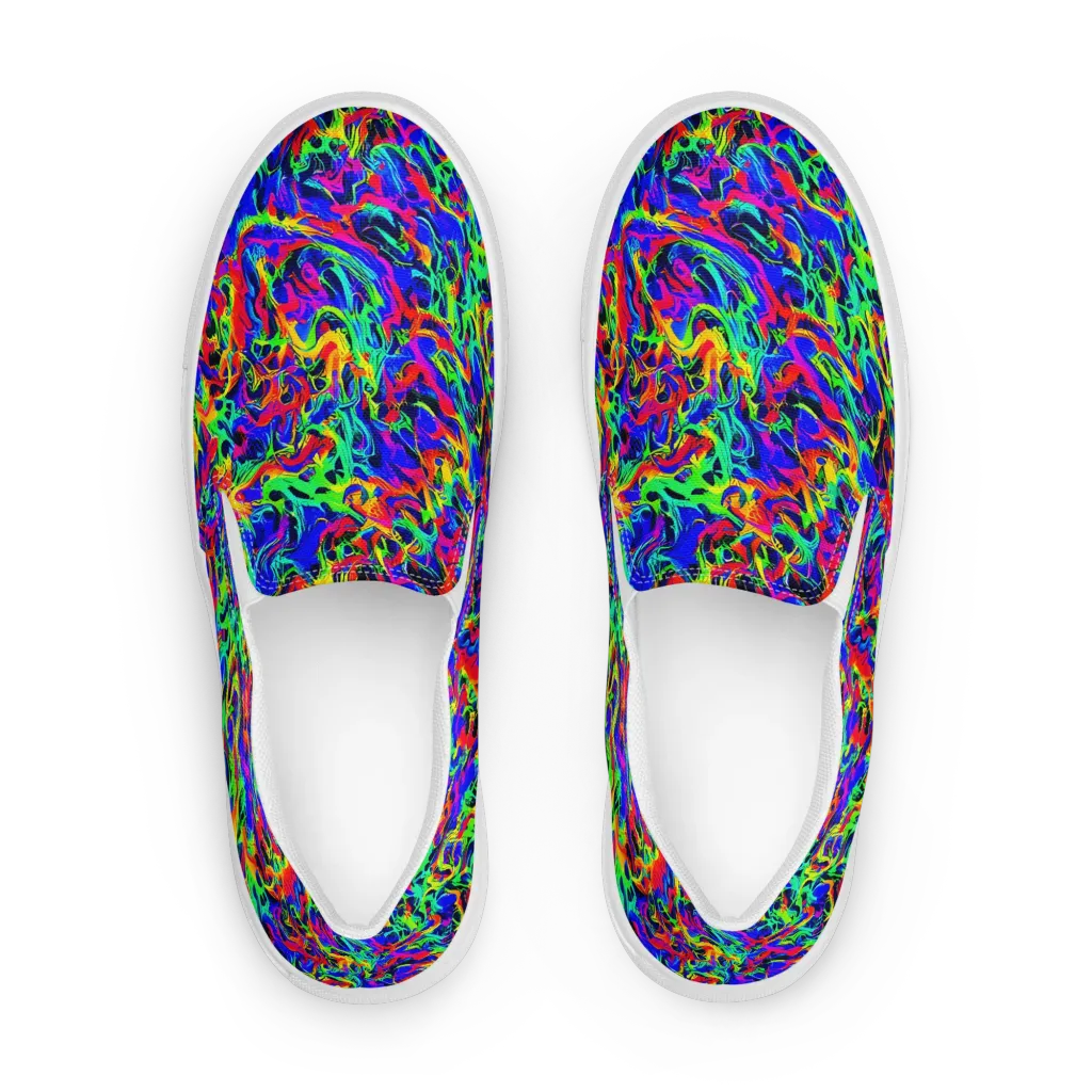 Electric Chromatic on Women's Slip-On Canvas Shoes — Front