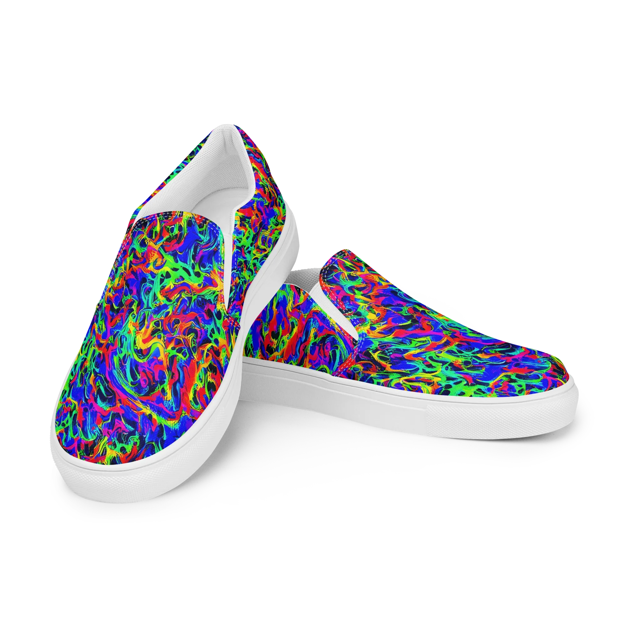 Electric Chromatic on Women's Slip-On Canvas Shoes — Left Front