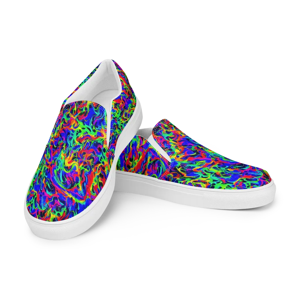 Electric Chromatic on Women's Slip-On Canvas Shoes — Left Front