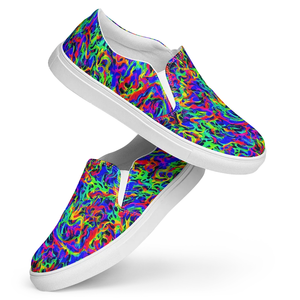 Electric Chromatic on Women's Slip-On Canvas Shoes — Front