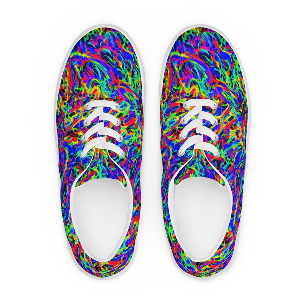 Electric Chromatic on Men's Lace-Up Canvas Shoes — Front