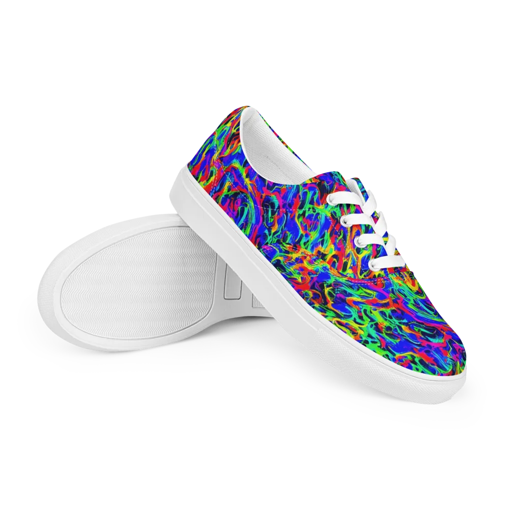 Electric Chromatic on Men's Lace-Up Canvas Shoes — Right Front