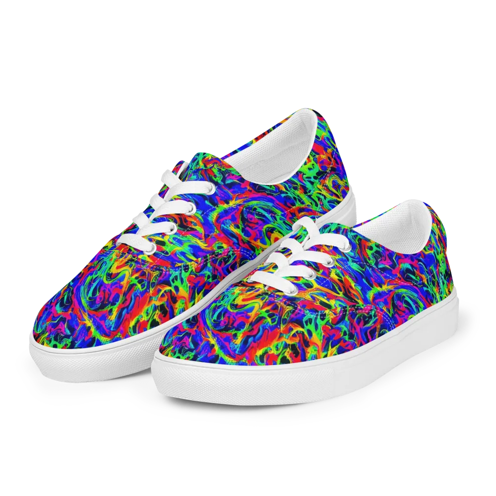 Electric Chromatic on Men's Lace-Up Canvas Shoes — Left Front