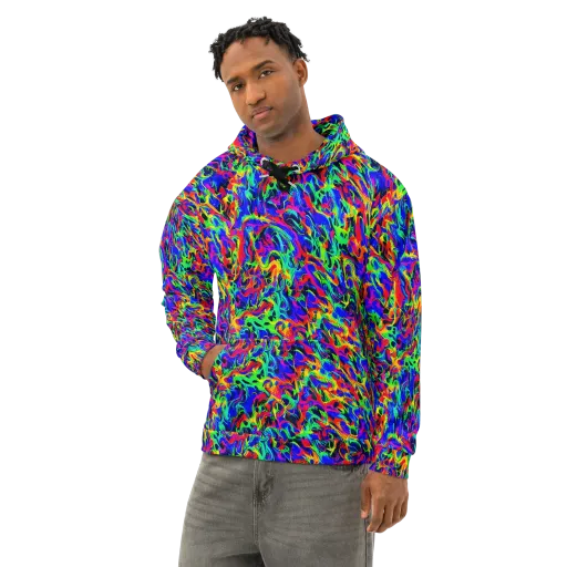 Electric Chromatic on a Cotton Hoodie