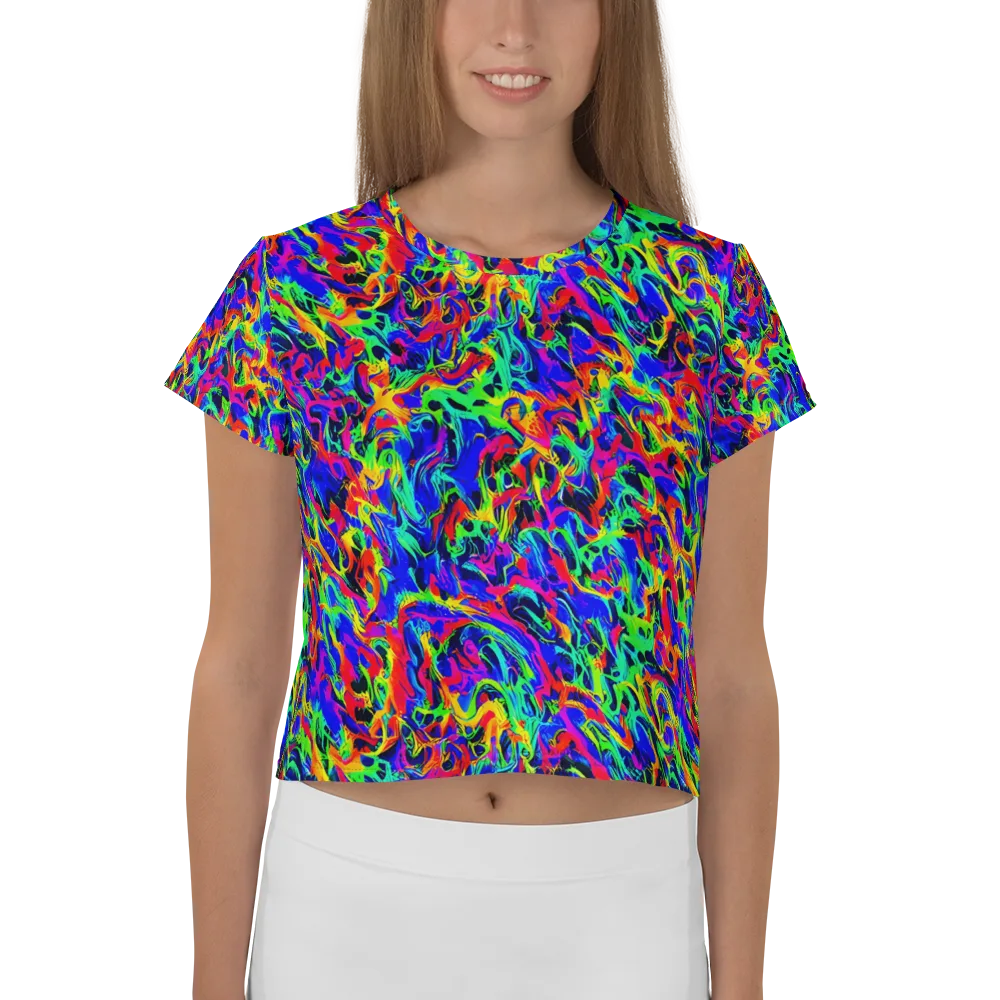 Electric Chromatic on Crop Tee — Front