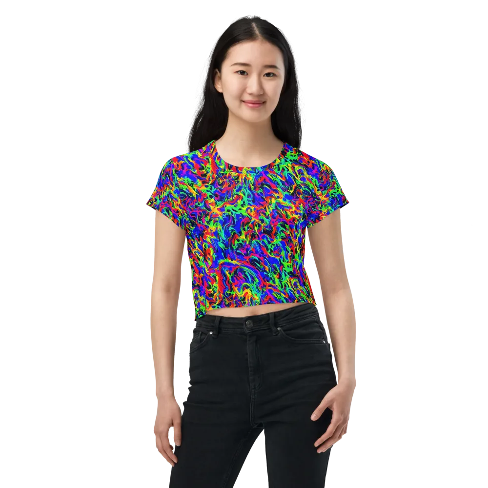 Electric Chromatic on Crop Tee — Front