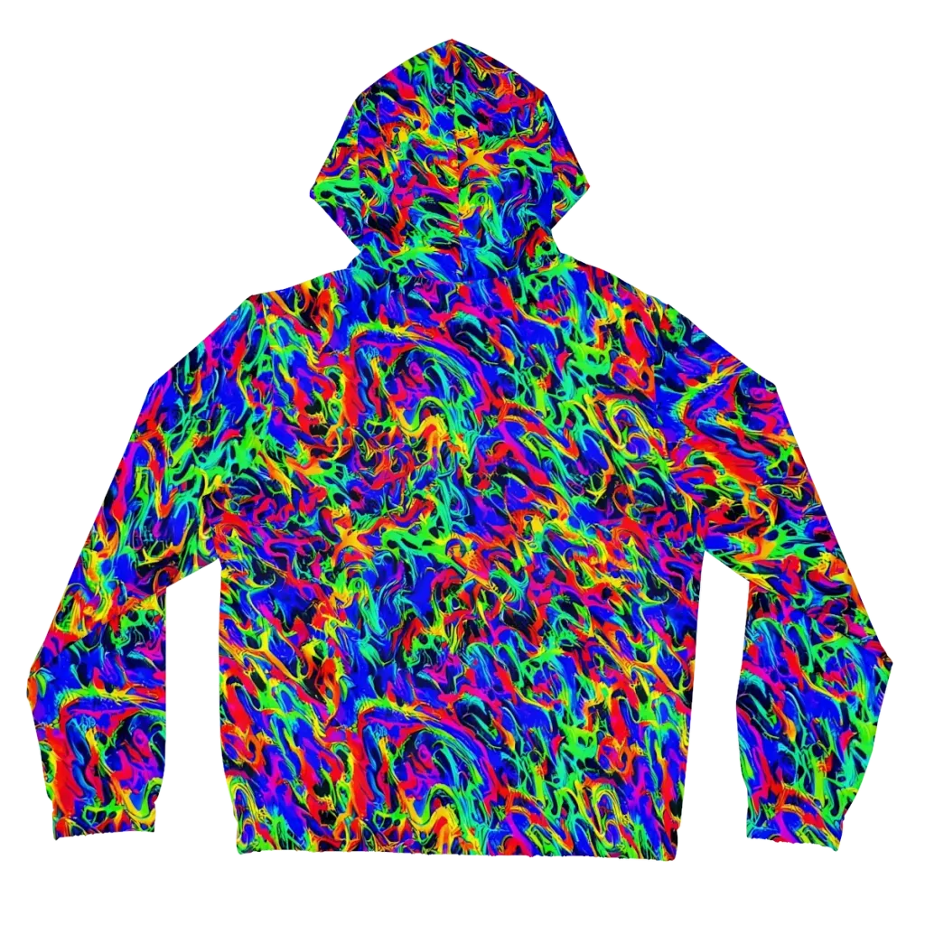 Electric Chromatic on Women's Full-Zip Hoodie — Back