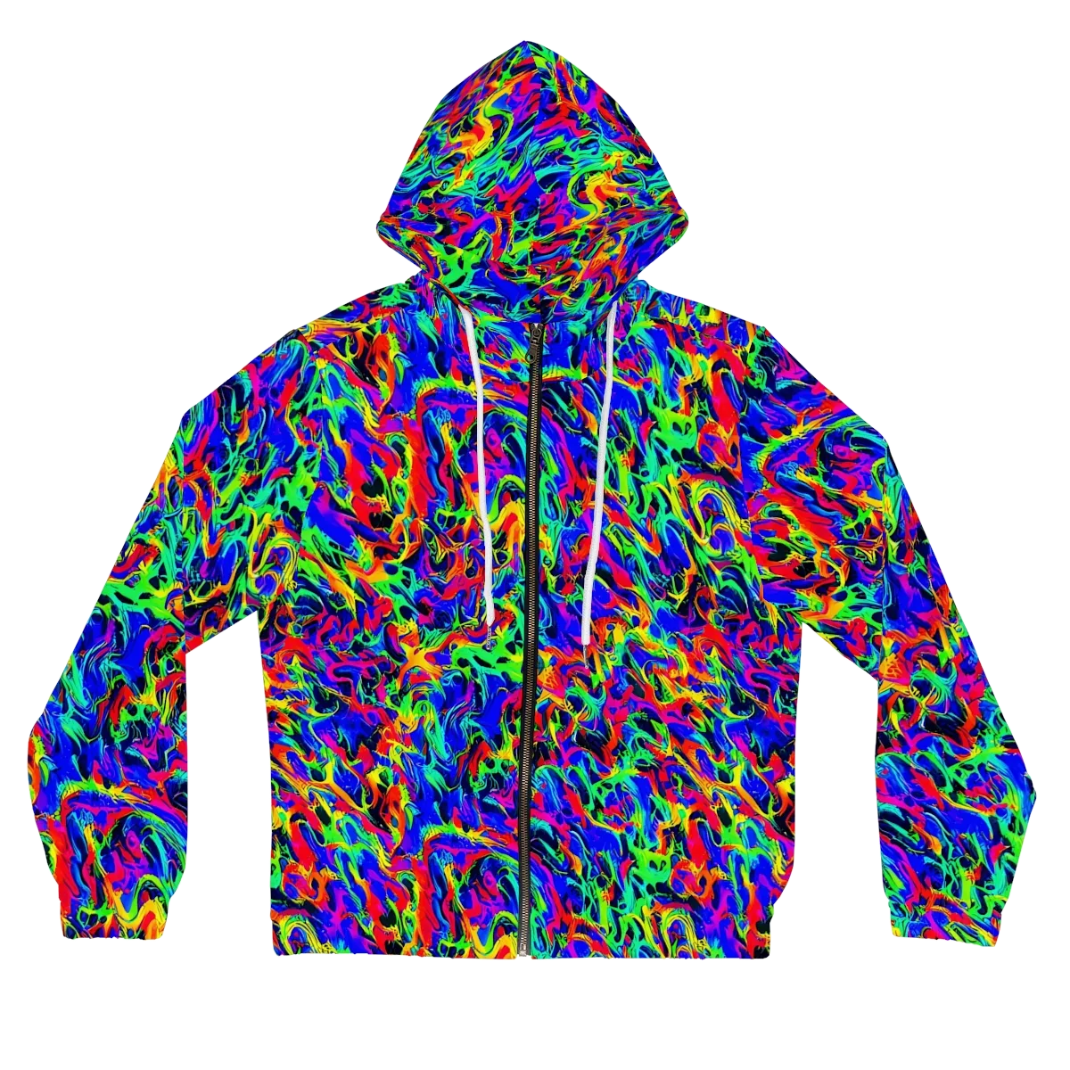 Electric Chromatic on Women's Full-Zip Hoodie — Front