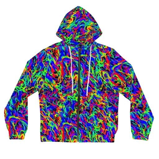 Electric Chromatic on a Women's Full-Zip Hoodie