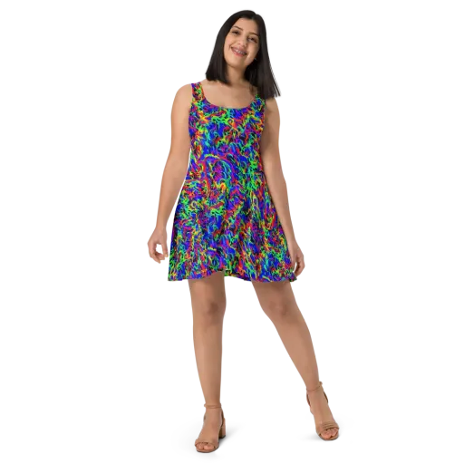 Electric Chromatic on a Skater Dress