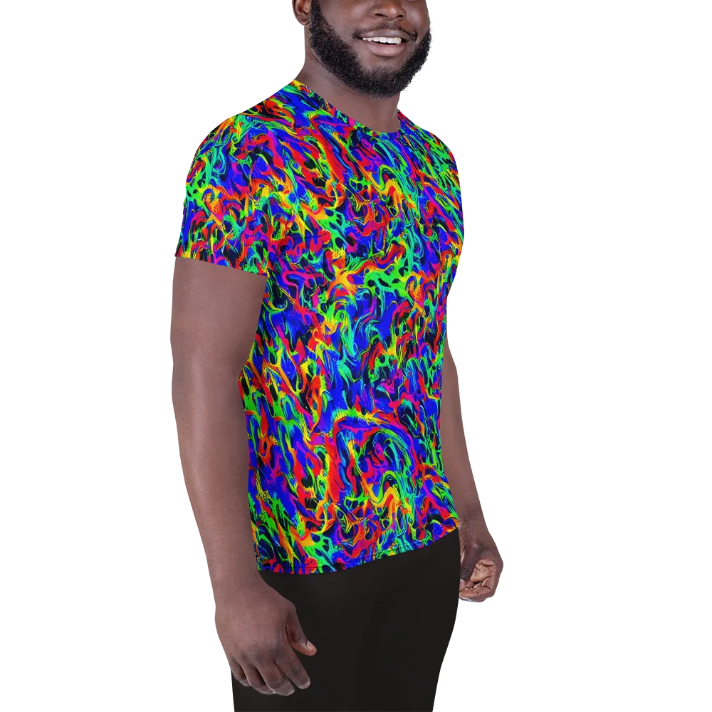Electric Chromatic on Men's Athletic T-Shirt — Right