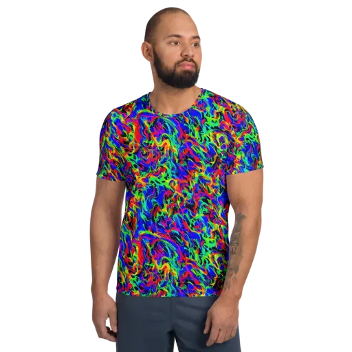 Electric Chromatic on a Men's Athletic T-Shirt