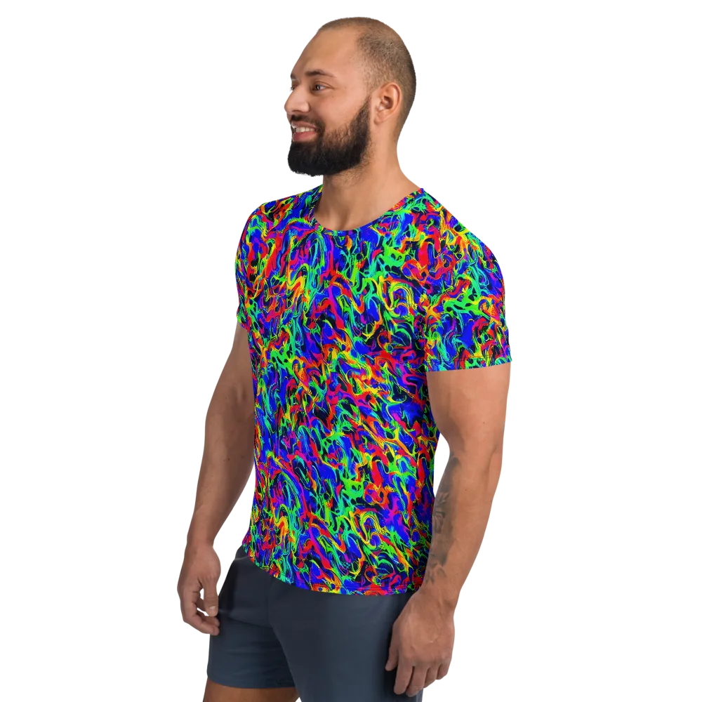 Electric Chromatic on Men's Athletic T-Shirt — Left