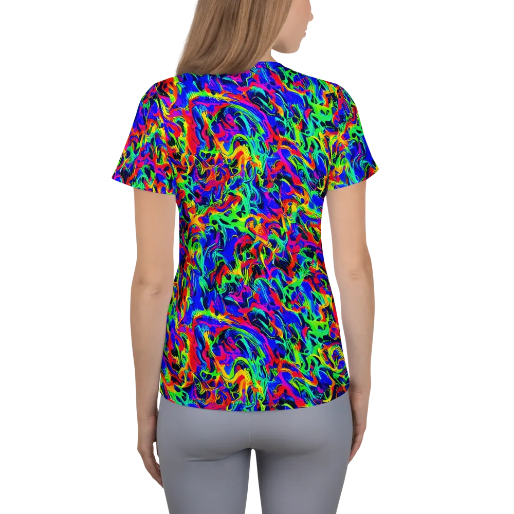 Electric Chromatic on Women's Athletic T-Shirt — Back