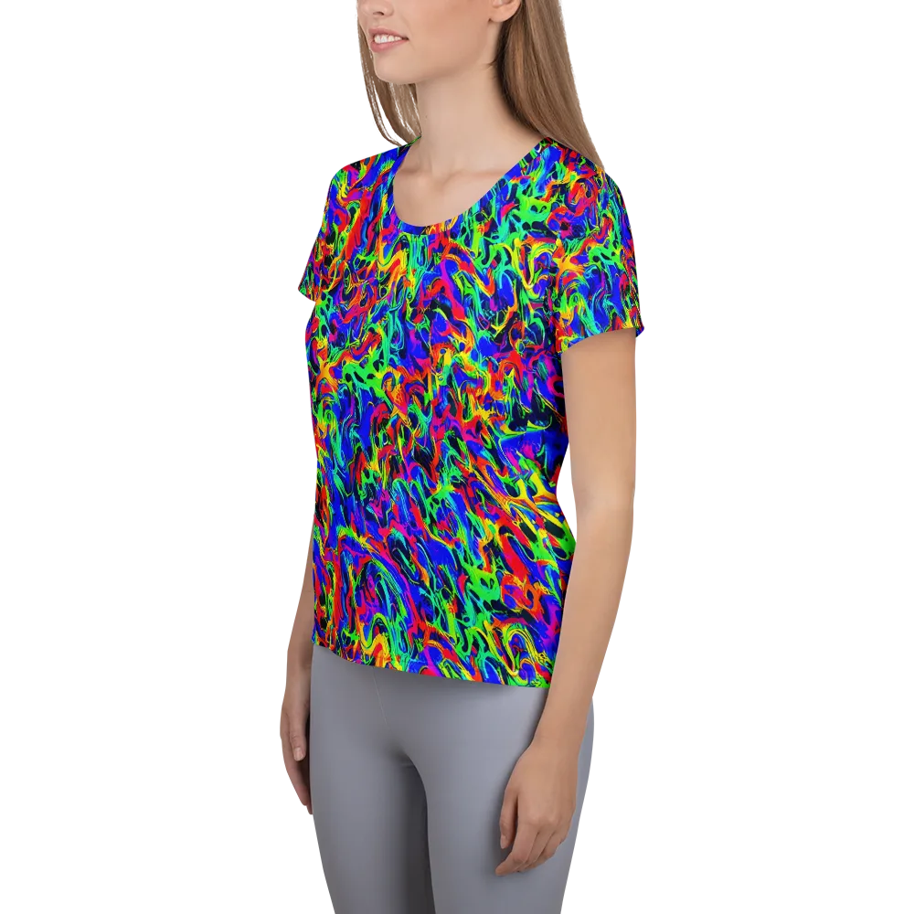 Electric Chromatic on Women's Athletic T-Shirt — Left