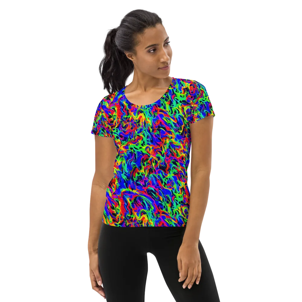 Electric Chromatic on Women's Athletic T-Shirt — Front