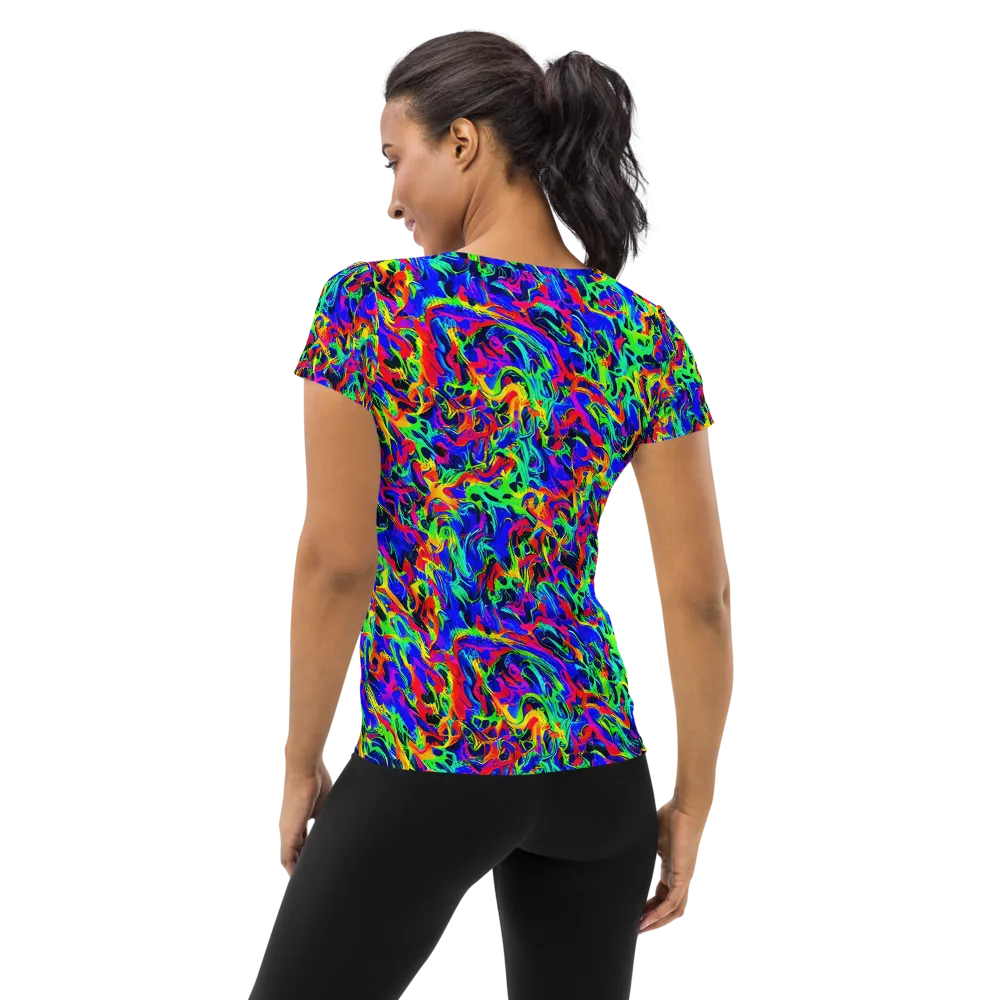 Electric Chromatic on Women's Athletic T-Shirt — Back
