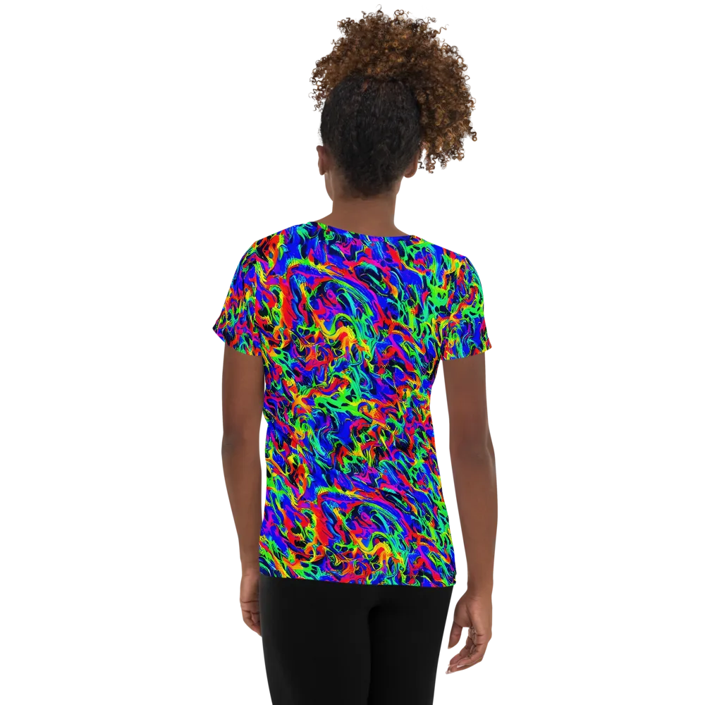 Electric Chromatic on Women's Athletic T-Shirt — Back
