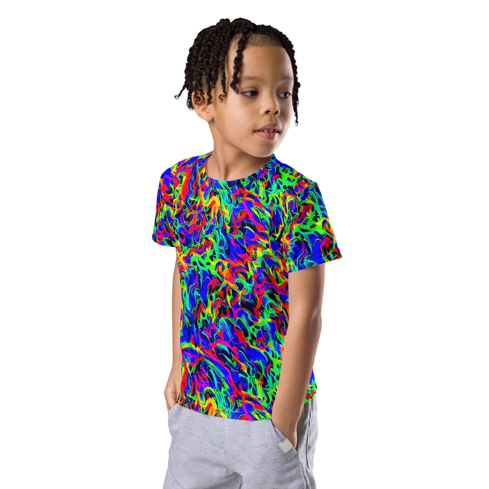 Electric Chromatic on Kids Crew Neck T-Shirt — Left Front