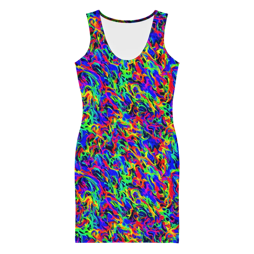 Electric Chromatic on Bodycon Dress — Front