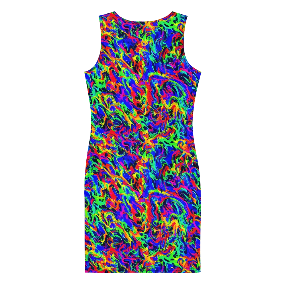 Electric Chromatic on Bodycon Dress — Back