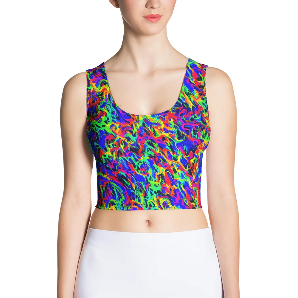 Electric Chromatic on Crop Top — Front