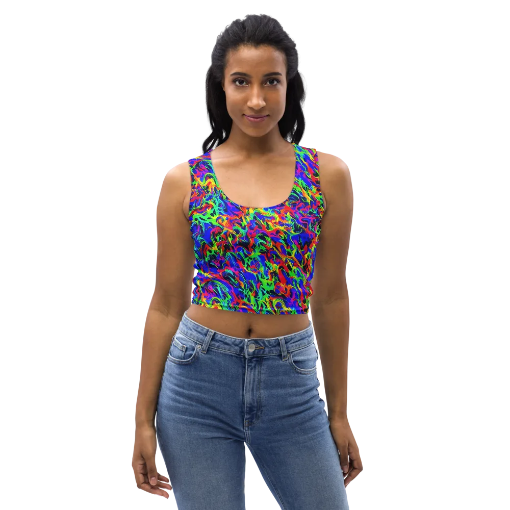 Electric Chromatic on Crop Top — Front