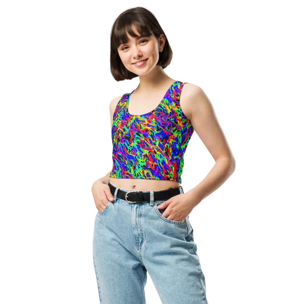 Electric Chromatic on Crop Top — Front