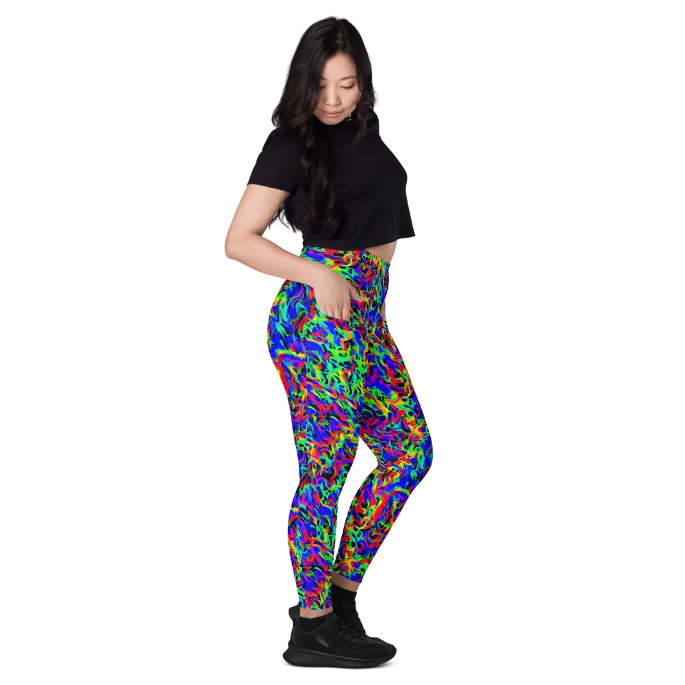 Electric Chromatic on Leggings with Pockets — Right