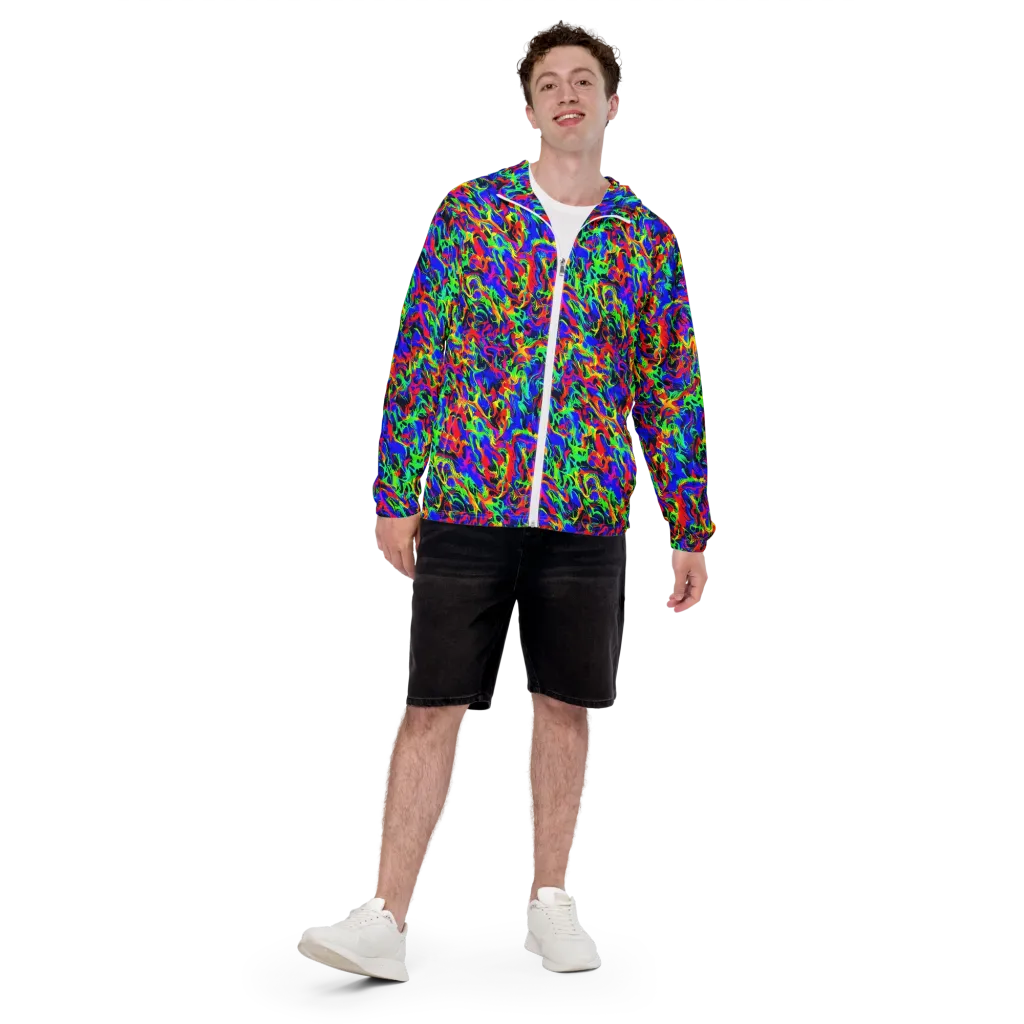 Electric Chromatic on Men's Windbreaker — Front