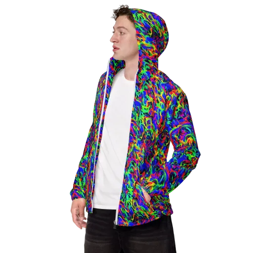 Electric Chromatic on a Men's Windbreaker