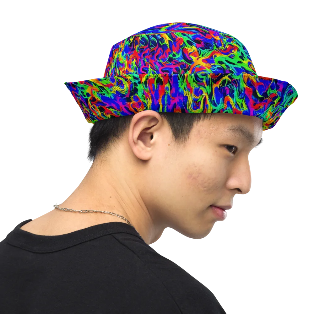 Electric Chromatic on Reversible Bucket Hat — Right Outside