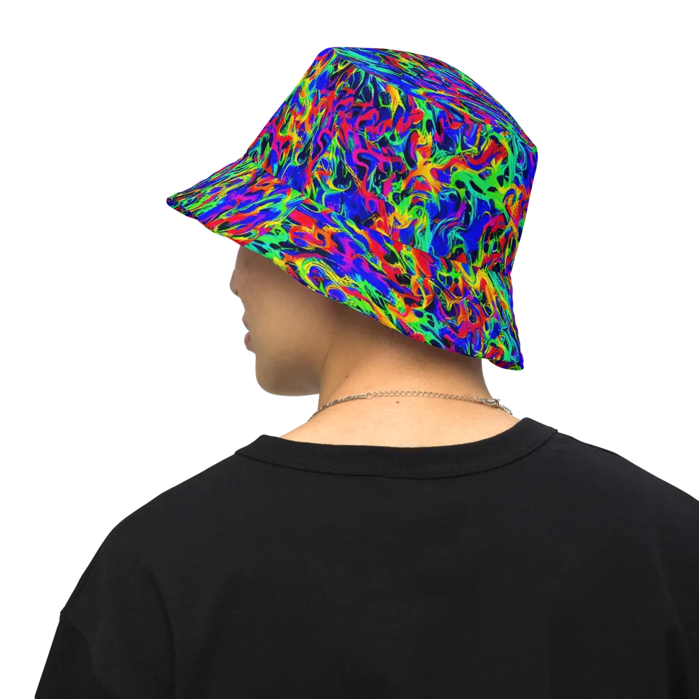 Electric Chromatic on Reversible Bucket Hat — Back Inside