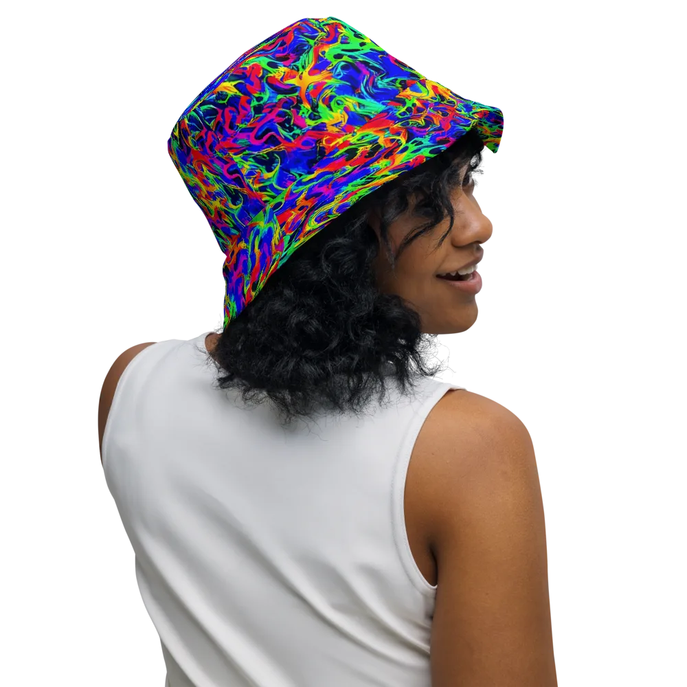 Electric Chromatic on Reversible Bucket Hat — Right Outside