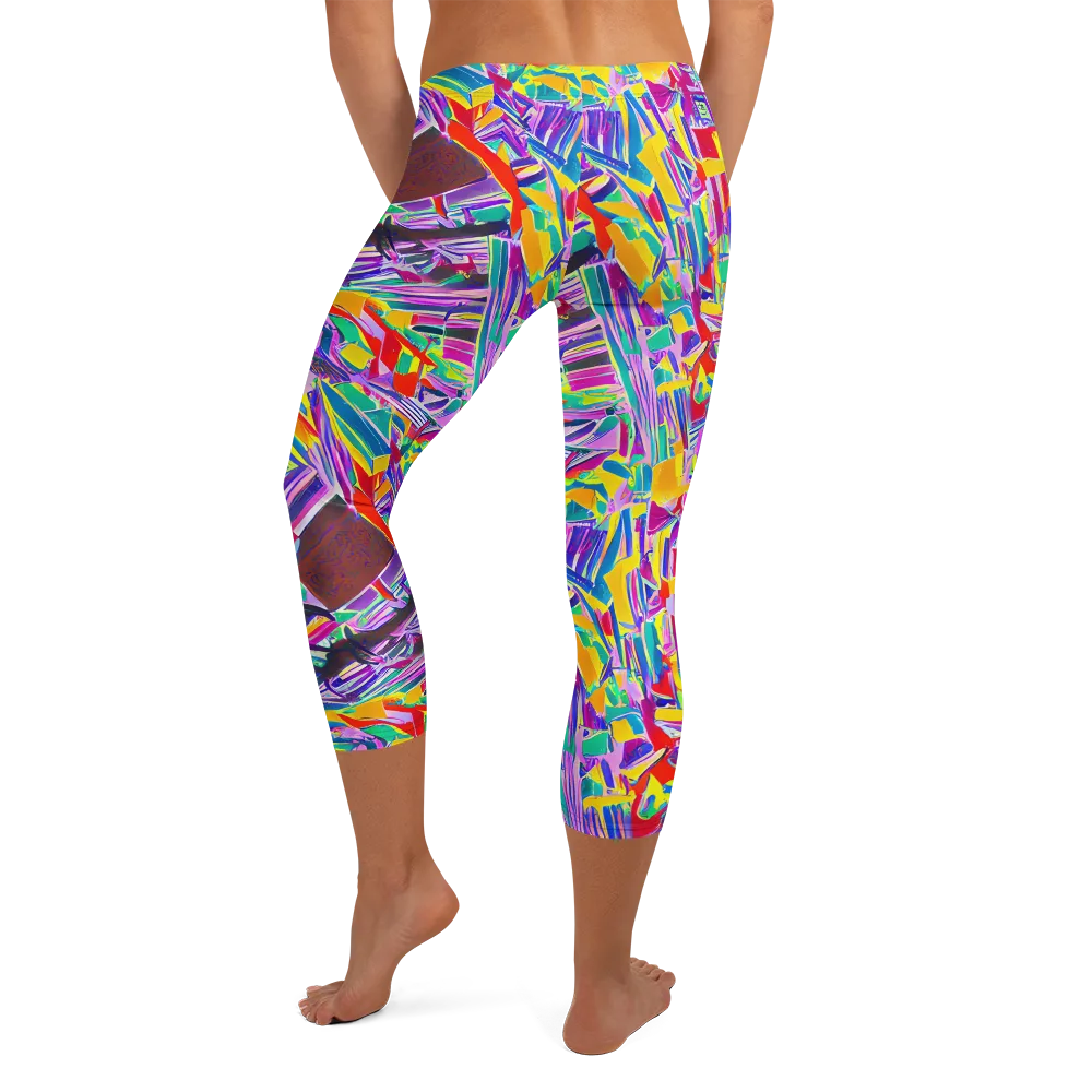 Spectrum Shuffle on Capri Leggings — Back