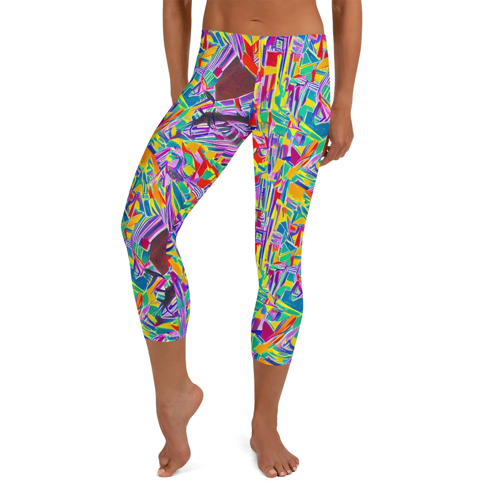 Spectrum Shuffle on Capri Leggings — Front
