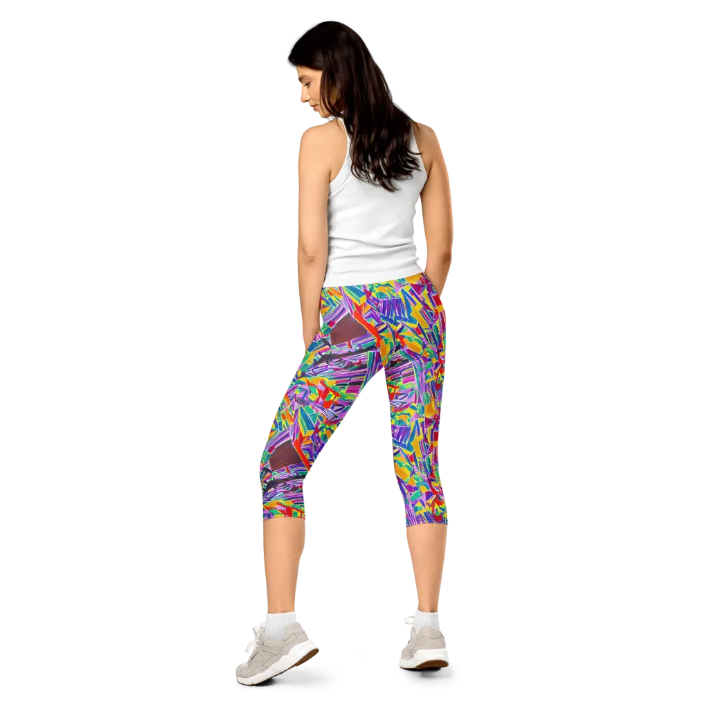 Spectrum Shuffle on Capri Leggings — Back