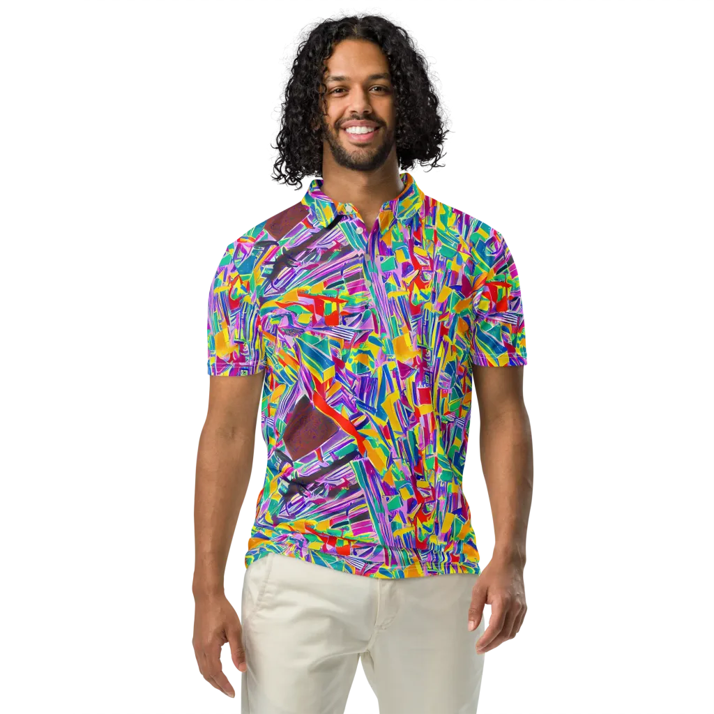 Spectrum Shuffle on Men's Slim Fit Polo Shirt — Front
