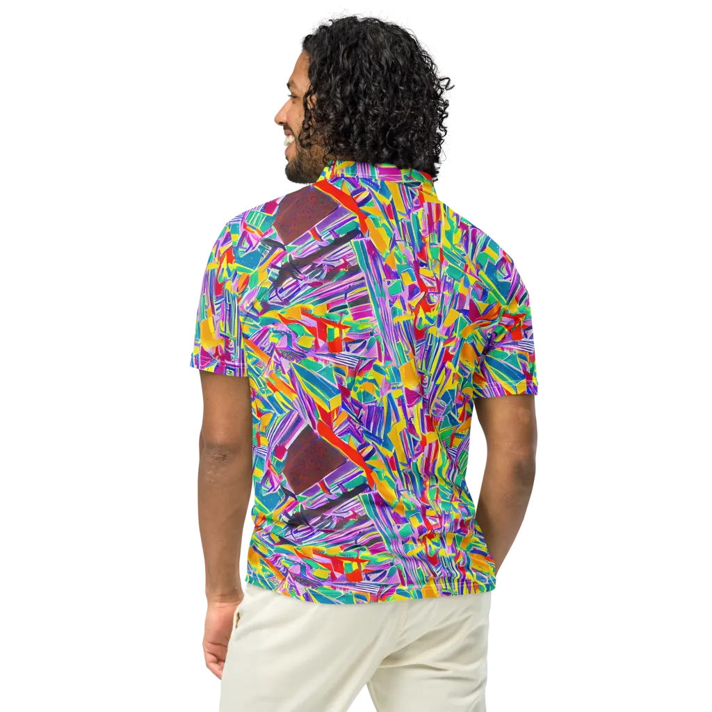 Spectrum Shuffle on Men's Slim Fit Polo Shirt — Back
