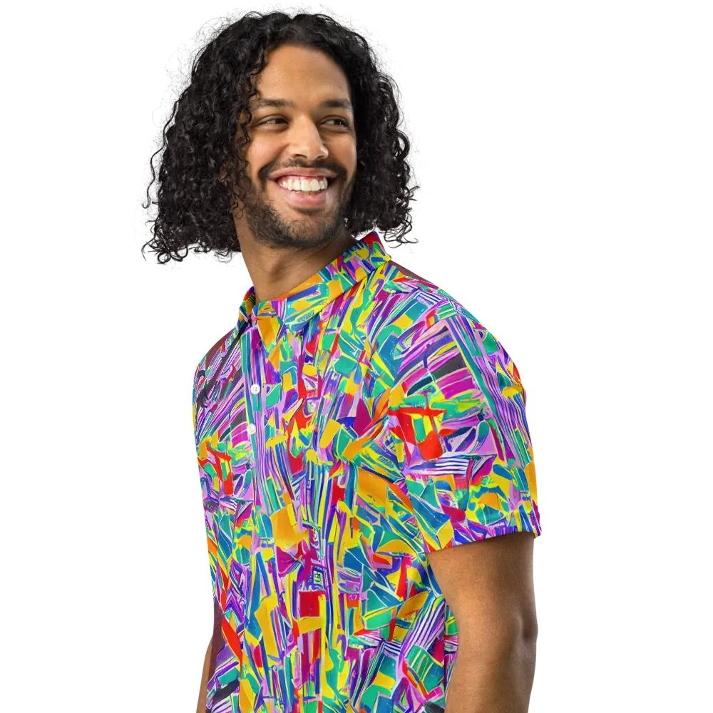 Spectrum Shuffle on Men's Slim Fit Polo Shirt — Left Front