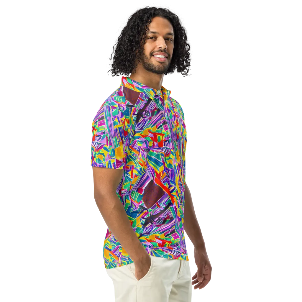 Spectrum Shuffle on Men's Slim Fit Polo Shirt — Right Front