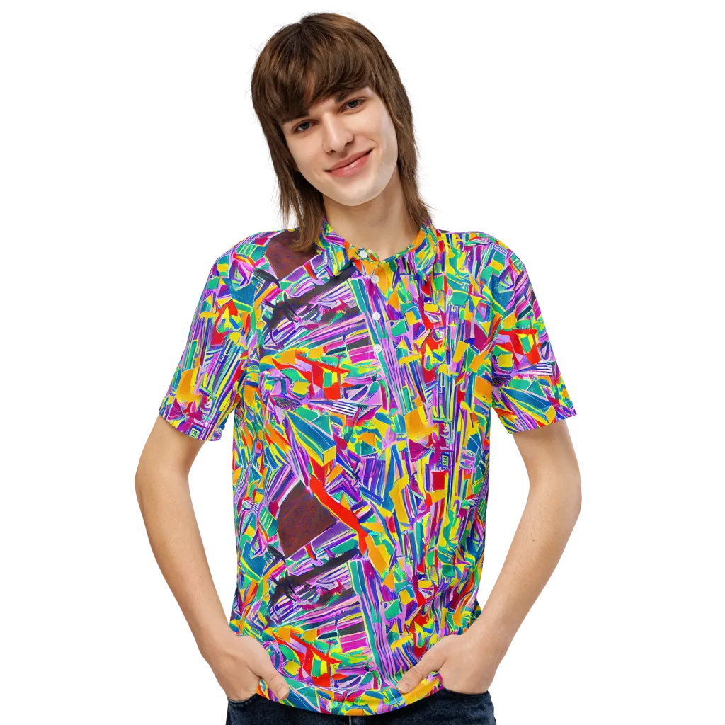 Spectrum Shuffle on Men's Slim Fit Polo Shirt — Front
