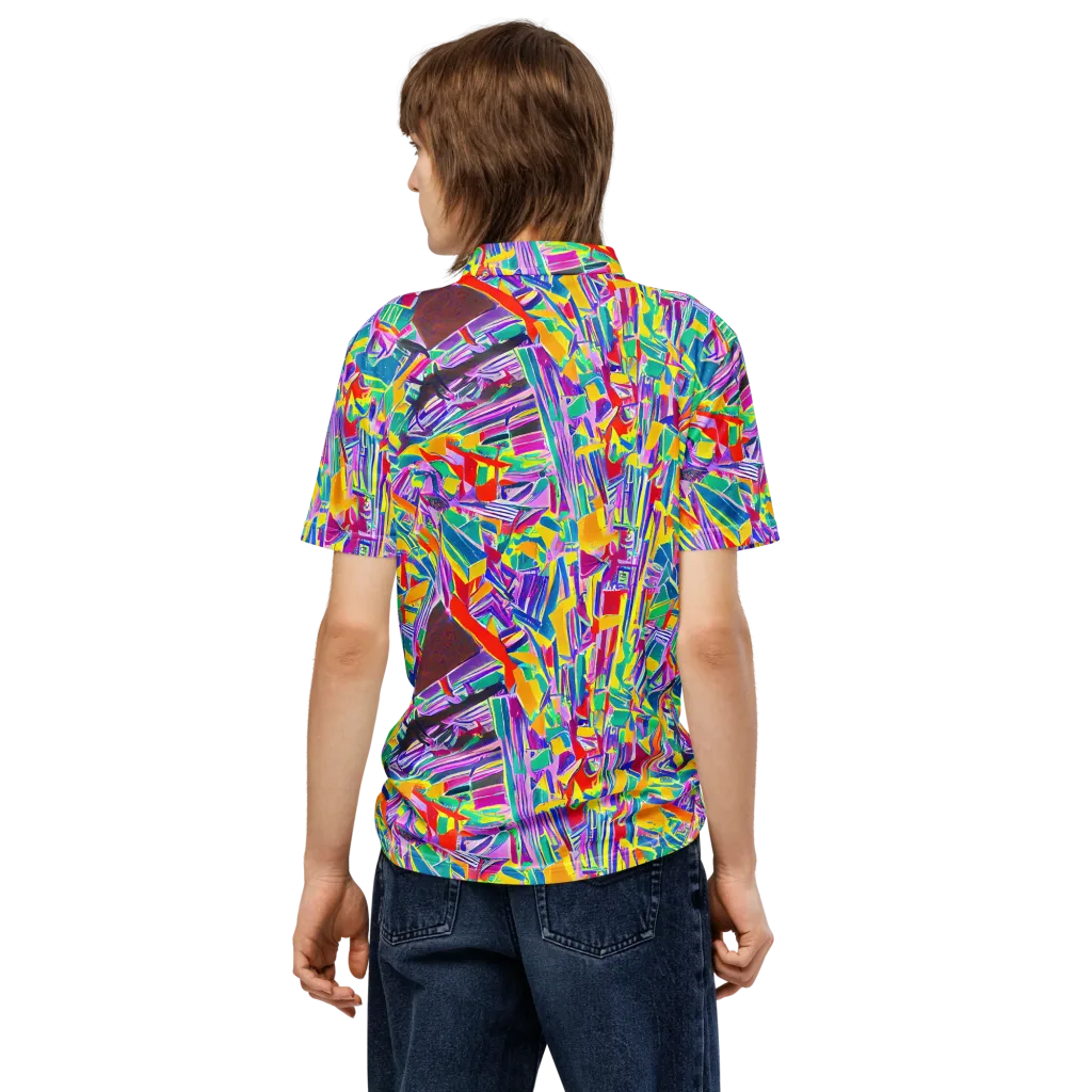 Spectrum Shuffle on Men's Slim Fit Polo Shirt — Back