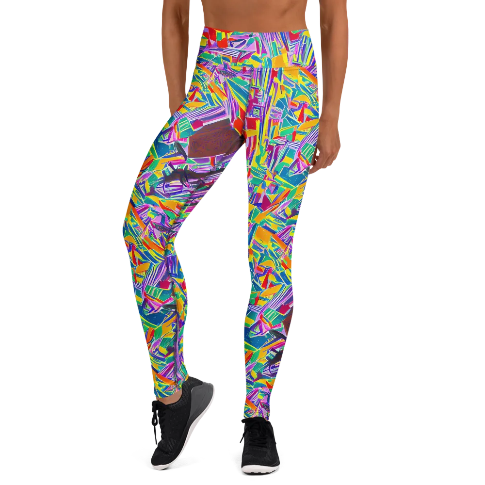 Spectrum Shuffle on Yoga Leggings — Front