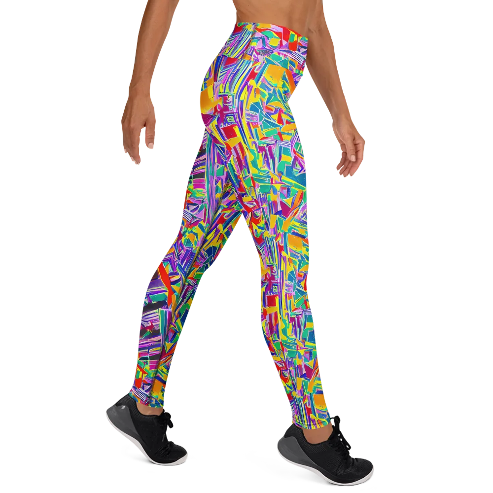 Spectrum Shuffle on Yoga Leggings — Right