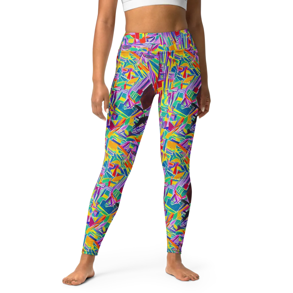 Spectrum Shuffle on Yoga Leggings — Front