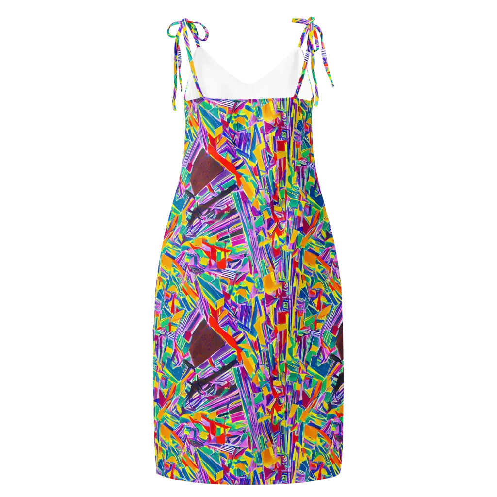 Spectrum Shuffle on Slip Dress — Back