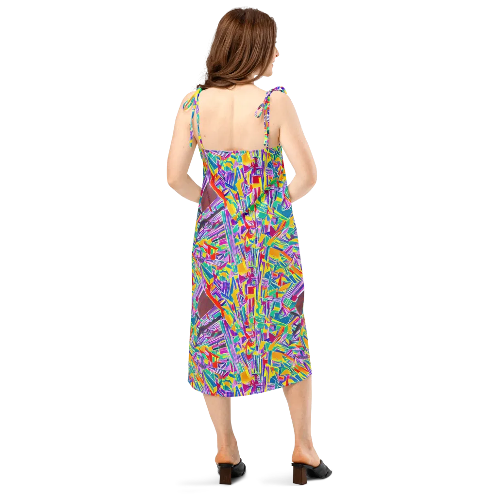 Spectrum Shuffle on Slip Dress — Back