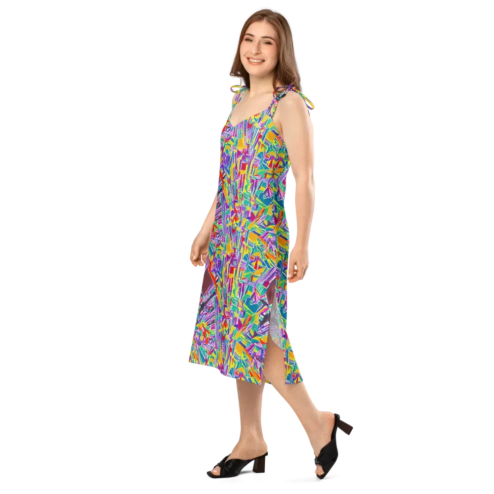 Spectrum Shuffle on Slip Dress — Left Front
