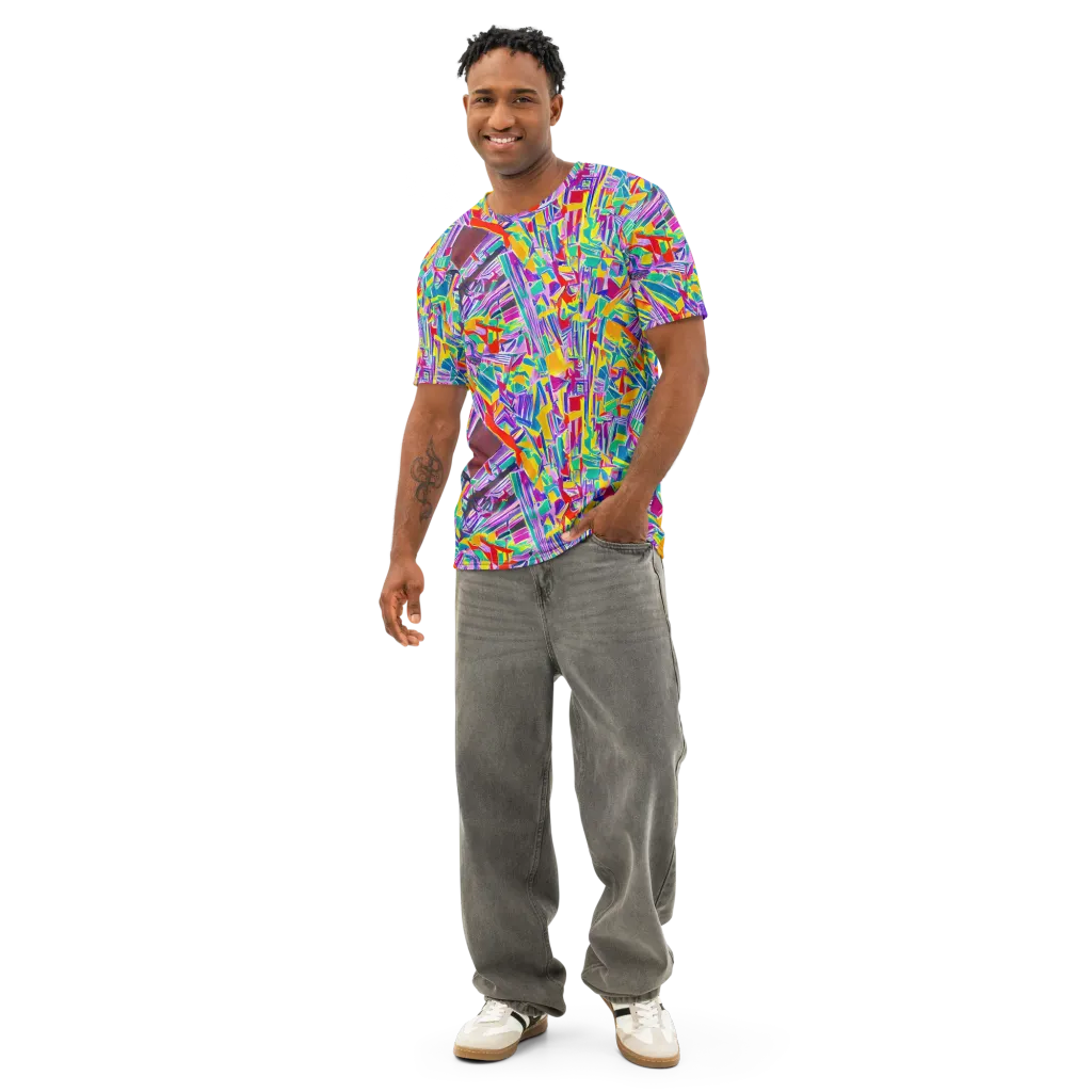 Spectrum Shuffle on Men's Cotton Crew Neck T-Shirt — Front